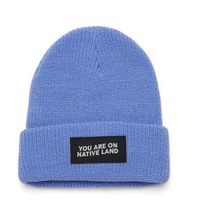 COPY - Urban Native Era You Are On Native Land Ribbed Beanie SLATE BLUE